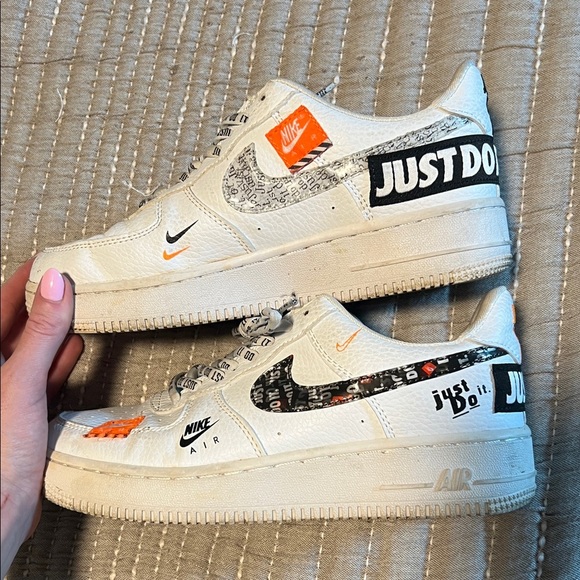 Nike Shoes - Nike Air Force 1 with Orange and Black Graphics
